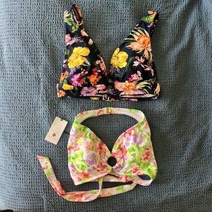 Set of 2 new swim bikini tops